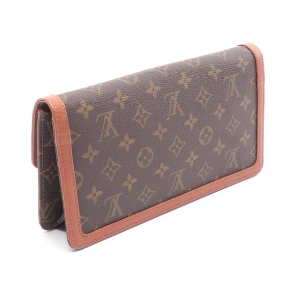 LOUIS VUITTON Authentic Brown Monogram Leather Pochette Clutch Bag - Picture 2 of 7